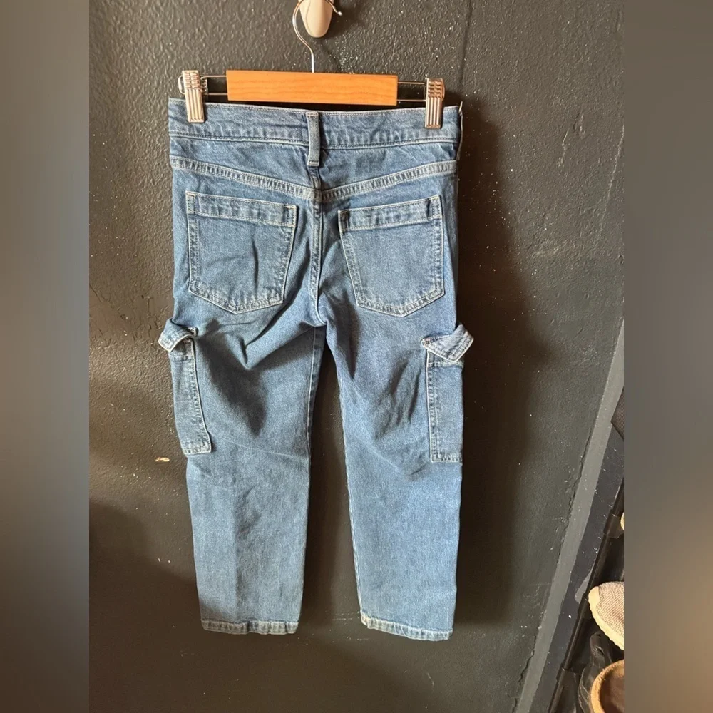 GAP Denim Cargo Straight Medium Wash Jeans Size 8